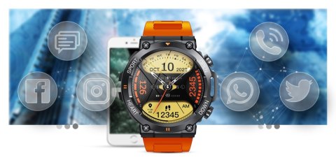 Smartwatch Gravity GT7-5 PRO Czarno-Pomarańczowy
