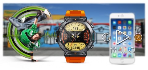Smartwatch Gravity GT7-5 PRO Czarno-Pomarańczowy