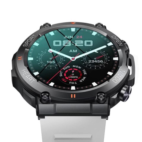 Smartwatch Gravity GT7-6 PRO Czarny z Białym Paskiem