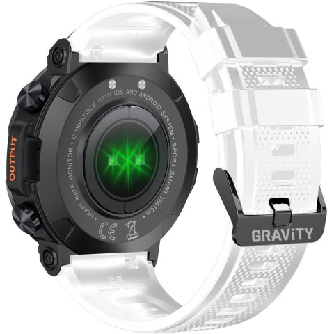 Smartwatch Gravity GT7-6 PRO Czarny z Białym Paskiem