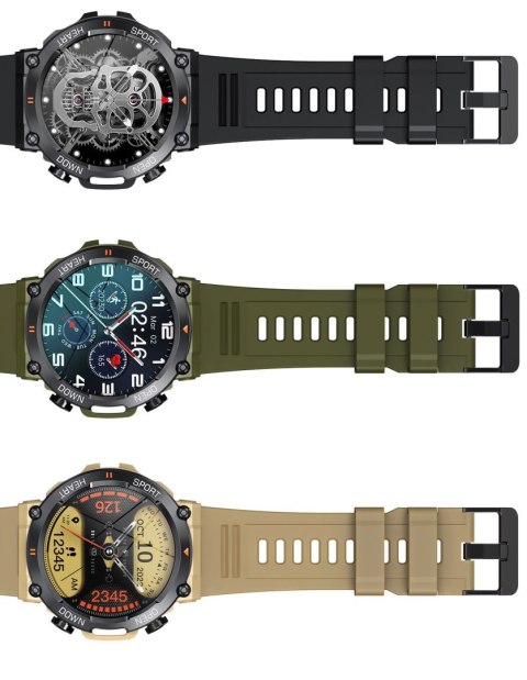 Smartwatch Gravity GT7-6 PRO Czarny z Białym Paskiem