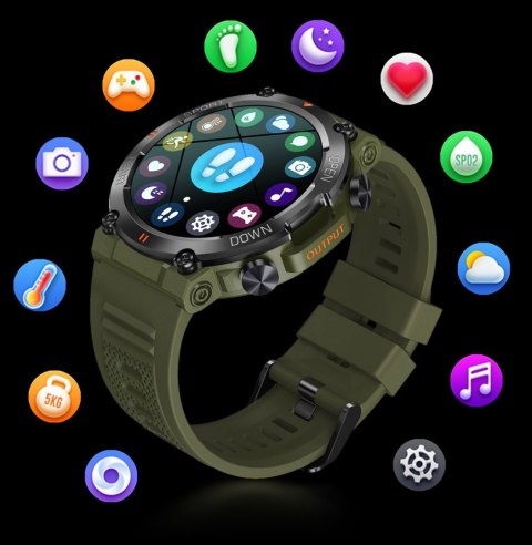 Smartwatch Gravity GT7-6 PRO Czarny z Białym Paskiem