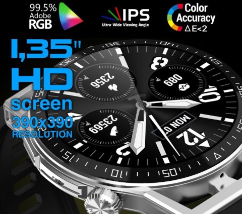 Smartwatch Rubicon RNCE88-2 z bransoletą Mesh i paskiem silikonowym