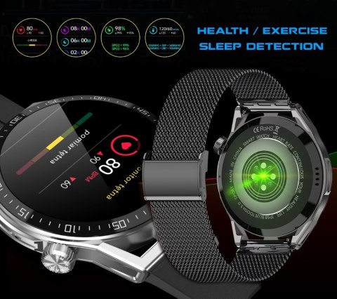 Smartwatch Rubicon RNCE88-2 z bransoletą Mesh i paskiem silikonowym