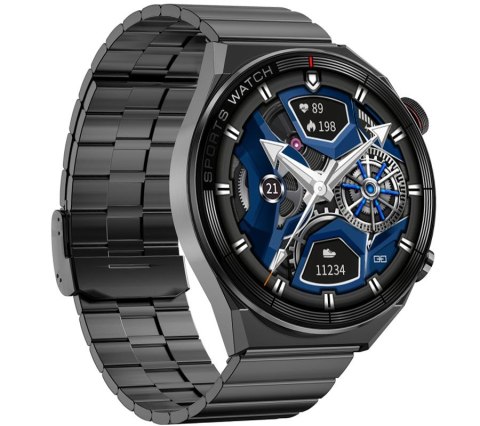 Smartwatch Rubicon RNCE99 Black z bransoletą i paskiem silikonowym