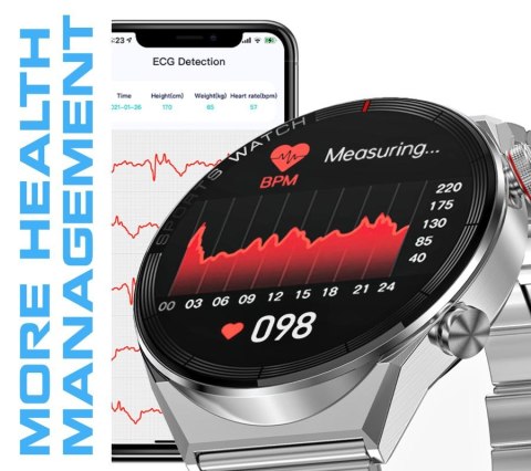Smartwatch Rubicon RNCE99 Black z bransoletą i paskiem silikonowym