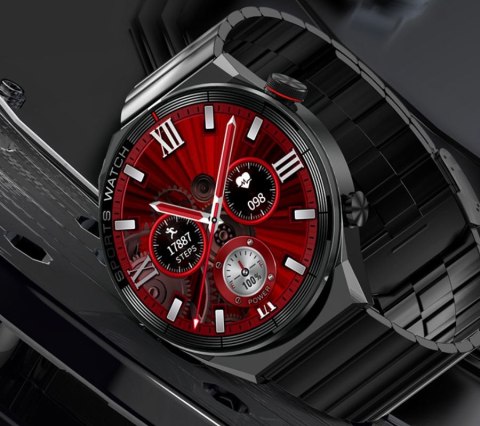 Smartwatch Rubicon RNCE99 Black z bransoletą i paskiem silikonowym