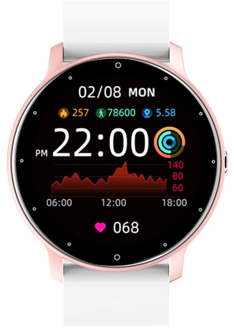 Smartwatch Damski Gravity GT1-7 Różowe Złoto/Biały