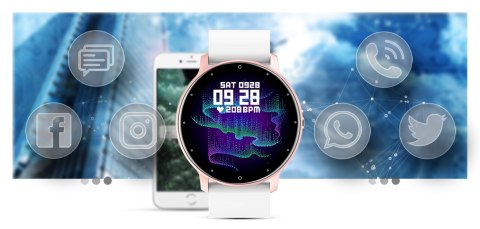 Smartwatch Damski Gravity GT1-7 Różowe Złoto/Biały
