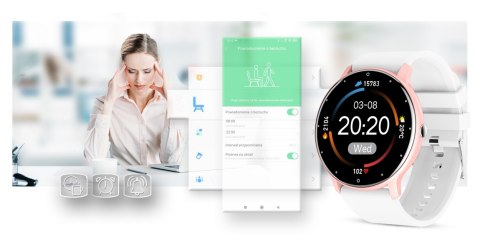 Smartwatch Damski Gravity GT1-7 Różowe Złoto/Biały