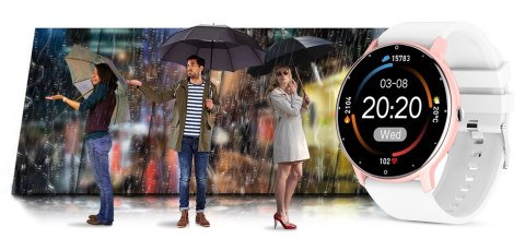 Smartwatch Damski Gravity GT1-7 Różowe Złoto/Biały