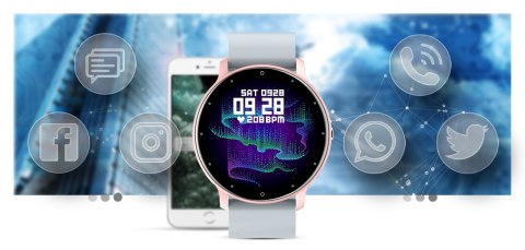Smartwatch Damski Gravity GT1-8 Różowe Złoto/Szary