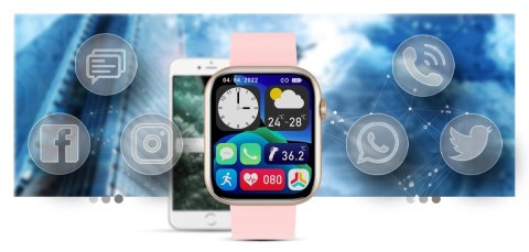 Smartwatch Damski Gravity GT3-1 Różowe Złoto - Różowy