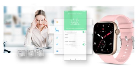 Smartwatch Damski Gravity GT3-1 Różowe Złoto - Różowy