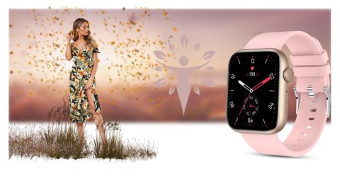 Smartwatch Damski Gravity GT3-1 Różowe Złoto - Różowy