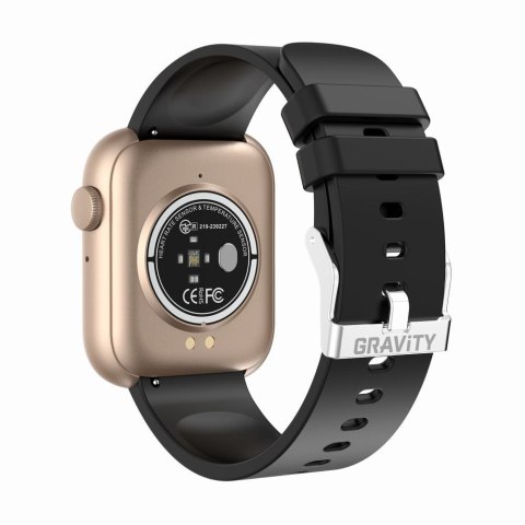 Smartwatch Damski Gravity GT3-2 Różowe Złoto - Czarny