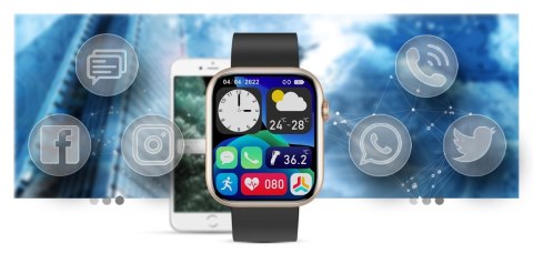 Smartwatch Damski Gravity GT3-2 Różowe Złoto - Czarny