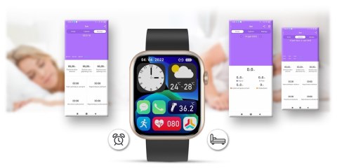 Smartwatch Damski Gravity GT3-2 Różowe Złoto - Czarny