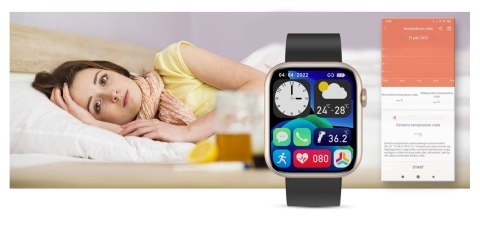 Smartwatch Damski Gravity GT3-2 Różowe Złoto - Czarny