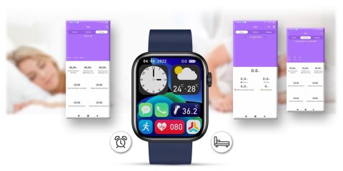 Smartwatch Damski Gravity GT3-5 Czarno-Niebieski