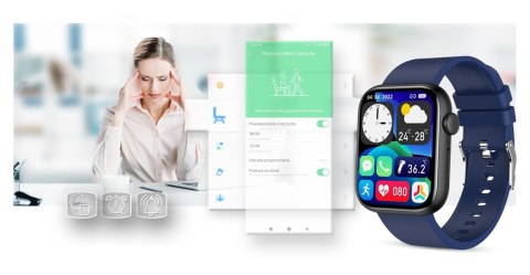 Smartwatch Damski Gravity GT3-5 Czarno-Niebieski