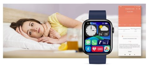 Smartwatch Damski Gravity GT3-5 Czarno-Niebieski