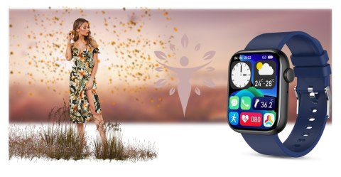 Smartwatch Damski Gravity GT3-5 Czarno-Niebieski