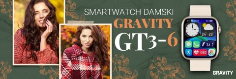 Smartwatch Damski Gravity GT3-6 Różowe Złoto-Ecru