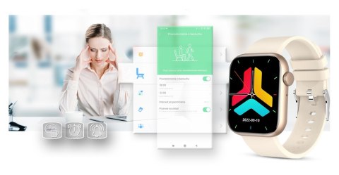 Smartwatch Damski Gravity GT3-6 Różowe Złoto-Ecru