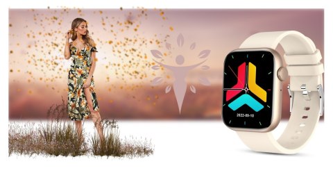 Smartwatch Damski Gravity GT3-6 Różowe Złoto-Ecru