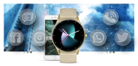 Smartwatch Damski Gravity GT2-4 Złoto-Ecru
