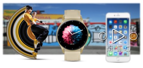 Smartwatch Damski Gravity GT2-4 Złoto-Ecru