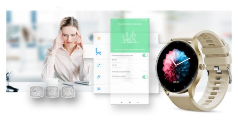 Smartwatch Damski Gravity GT2-4 Złoto-Ecru