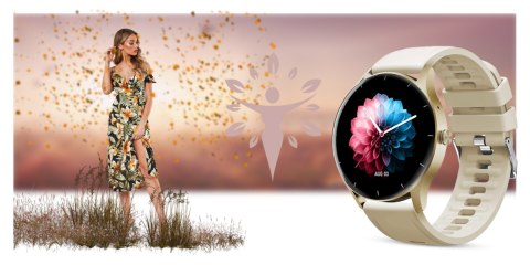 Smartwatch Damski Gravity GT2-4 Złoto-Ecru