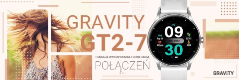 Smartwatch Gravity GT2-7 Srebrno-Biały