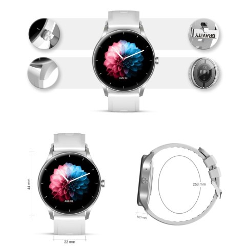 Smartwatch Gravity GT2-7 Srebrno-Biały