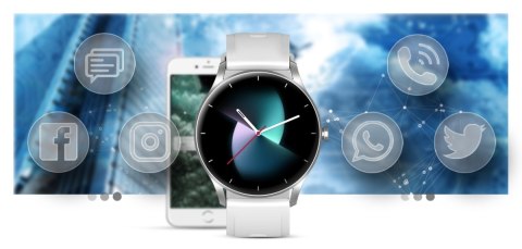 Smartwatch Gravity GT2-7 Srebrno-Biały