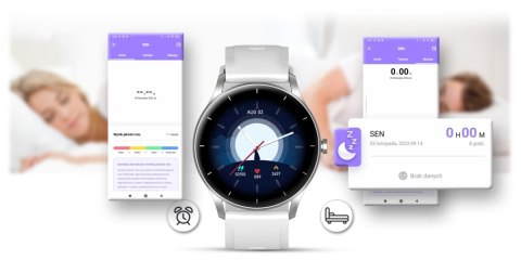 Smartwatch Gravity GT2-7 Srebrno-Biały
