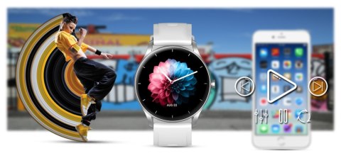 Smartwatch Gravity GT2-7 Srebrno-Biały