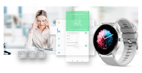Smartwatch Gravity GT2-7 Srebrno-Biały