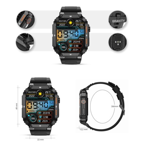 Smartwatch Gravity GT6-1 z ekranem 1,96"