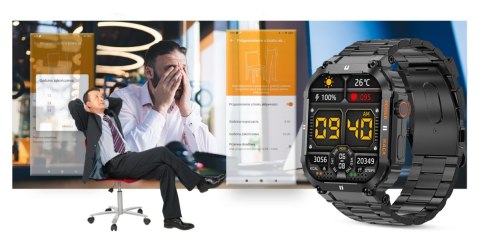 Smartwatch Gravity GT6-2 - Czarna Bransoleta