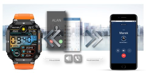 Smartwatch Gravity GT6-3 - Pomarańczowy pasek