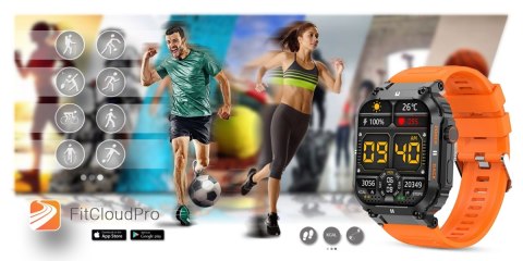 Smartwatch Gravity GT6-3 - Pomarańczowy pasek