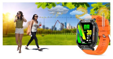Smartwatch Gravity GT6-3 - Pomarańczowy pasek