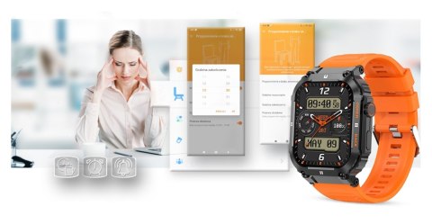 Smartwatch Gravity GT6-3 - Pomarańczowy pasek