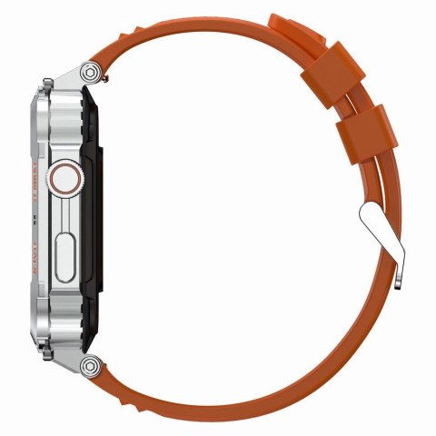 Smartwatch Gravity GT6-4 - Srebrny z pomarańczowym paskiem