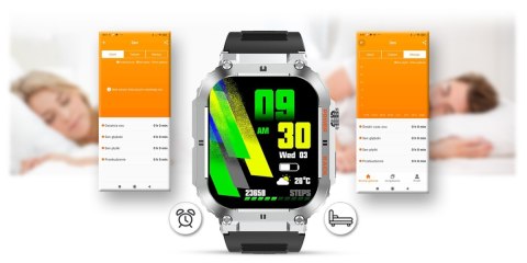 Smartwatch Gravity GT6-5 Srebrny z czarnym paskiem