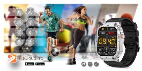 Smartwatch Gravity GT6-5 Srebrny z czarnym paskiem