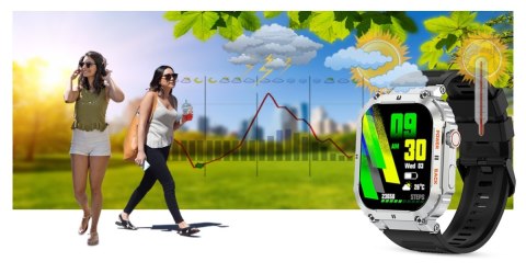 Smartwatch Gravity GT6-5 Srebrny z czarnym paskiem